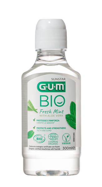 GUM BIO Fresh Mint ústna voda s aloe vera, 300 ml