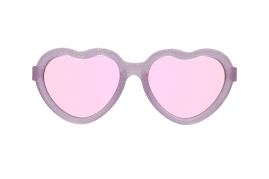 BABIATORS Originals Hearts Sparkles Squad, slnečné zrkadlové okuliare, ružové trblietky, 0-2 rokov