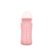 Everyday Baby sklenená fľaša so slamkou 240 ml, Rose Pink