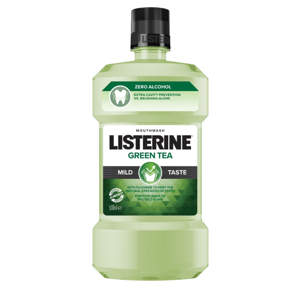 Listerine Green Tea ústna voda bez alkoholu, 500 ml