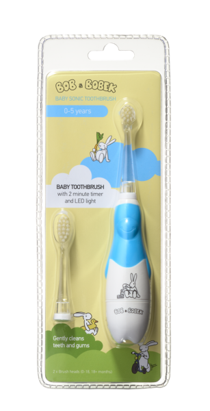 Bob a Bobek Baby sonická kefka, Blue, 0-5 rokov