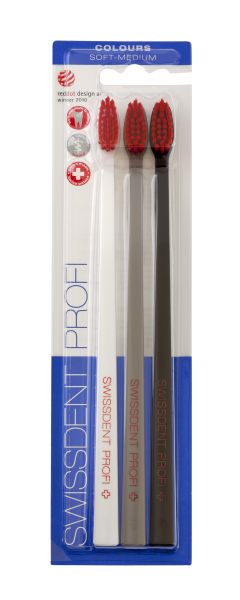 SWISSDENT COLOURS zubné kefky Soft-Medium (2+1 zadarmo) - LUGANO