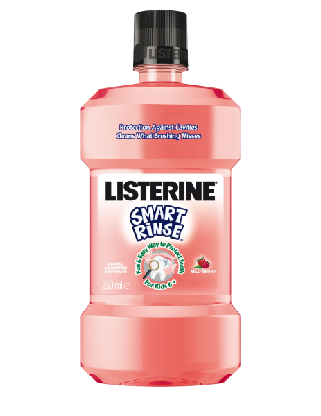Listerine Smart Rinse Berry ústna voda pre deti od 6 do 12 rokov, 250 ml