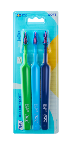 TePe Select Colour soft, sada zubných kefiek, 2 + 1 zadarmo