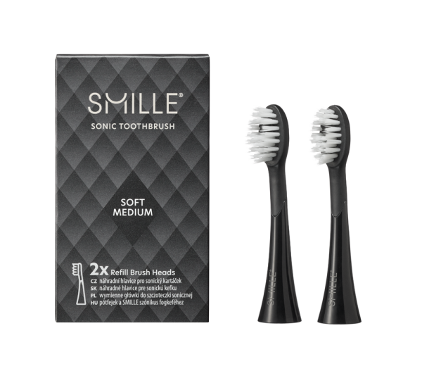 SMILLE Sonic Brush, náhradné hlavice, čierne, 2 ks