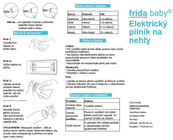 Frida Baby elektrický pilník na detské nechty