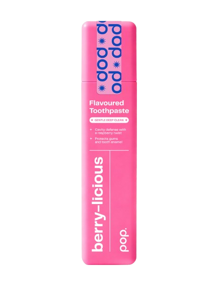 Pop Berry-licious, bieliaca zubná pasta s malinovo-mätovou príchuťou, 75 ml