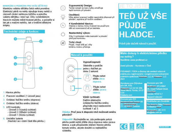 Frida Baby elektrický pilník na detské nechty