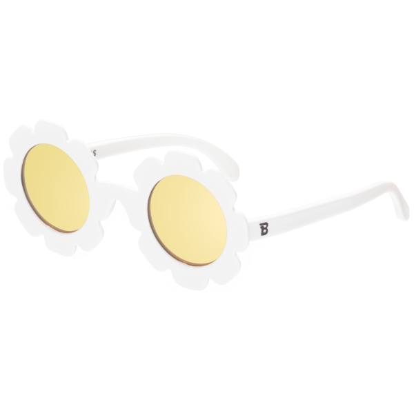 BABIATORS Polarized Flowers White Daisy, polarizačné slnečné okuliare bielo-žlté, 0-2 roky