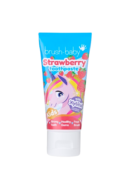 Brush-baby Strawberry Unicorn, detská zubná pasta s jahodovou príchuťou 50 ml, 3-6 let