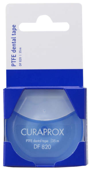 Curaprox DF 820 Floss Tape páska impregnovaná CHX, 35 m