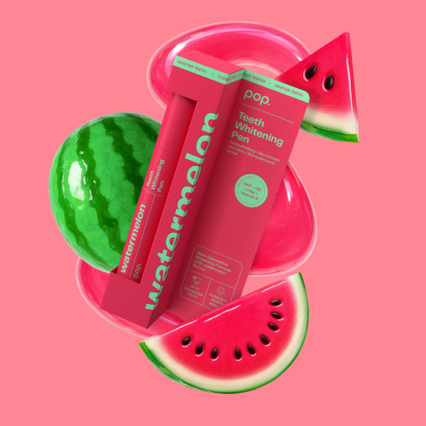 Pop Teeth Whitening Pen Watermelon, bieliace pero melónové, 4 ml