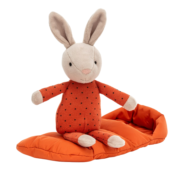 Jellycat Zajačik v spacáku 23 cm