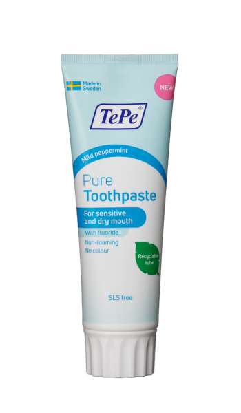 TePe Pure zubná pasta s jemnou mätovou príchuťou, 75 ml