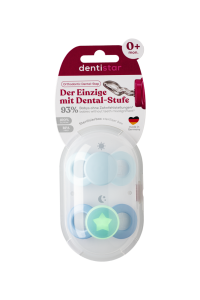 Dentistar Day & Night Soother, denný a nočný cumlík, 0-6 mesiacov, modrý