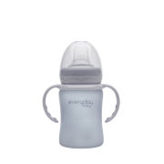 Everyday Baby sklenená fľaša s náustkom a držadlom, 150 ml, šedá