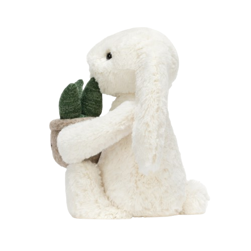 Jellycat krémový zajačik s kvetinou