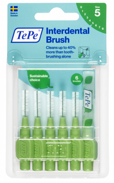 TePe Original medzizubné kefky z bioplastov 0,8 mm, zelené, 6 ks