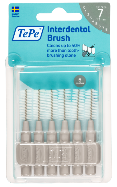 TePe Original medzizubné kefky z bioplastov 1,3 mm, sivé, 6 ks