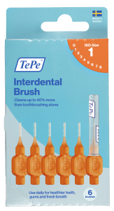 TePe Original bioplastové medzizubné kefky 0,45 mm, oranžová, 6 ks, krabička
