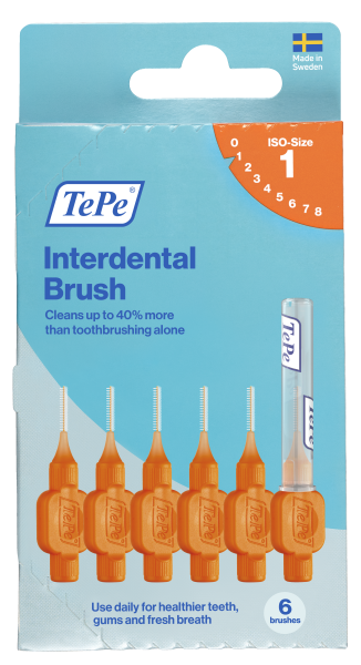 TePe Original bioplastové medzizubné kefky 0,45 mm, oranžová, 6 ks, krabička