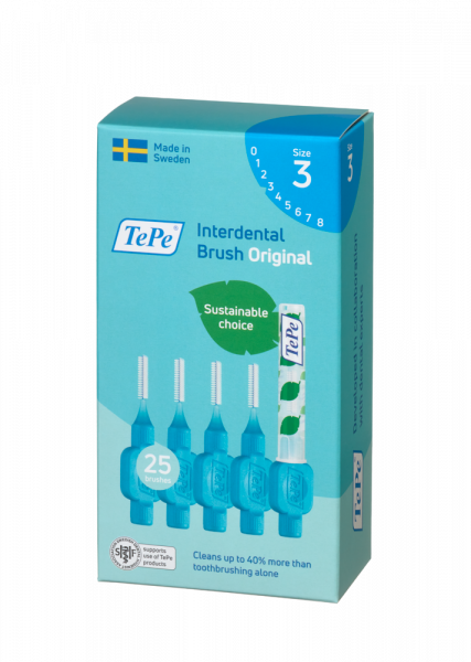 TePe Original medzizubné kefky z bioplastov 0,6 mm, modré, 25 ks
