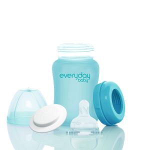 Everyday Baby sklenená fľaša s termo senzorom 150 ml, Turquoise