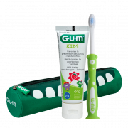 GUM KIDS sada na čistenie zubov v peračníku pre predškolákov