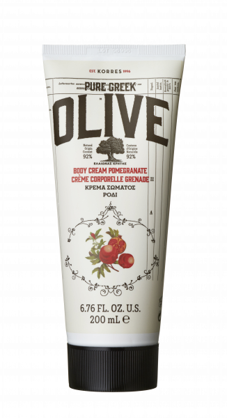 KORRES Pure Greek Olive Pomegranate hydratačný telový krém s vôňou granátového jablka, 200 ml