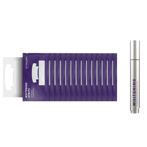 Smilepen Whitening Strips, sada bieliacich pásikov a gélového pera