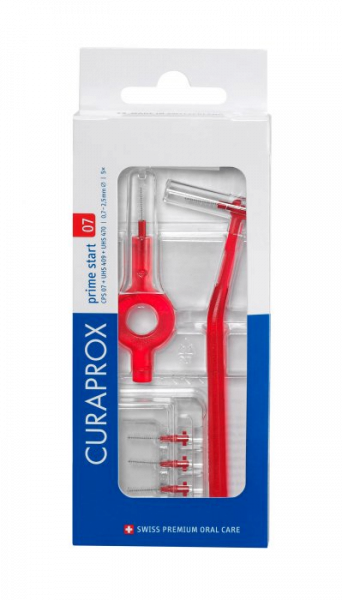 Curaprox CPS 07 prime START medzizubné kefky, červené, 5 ks