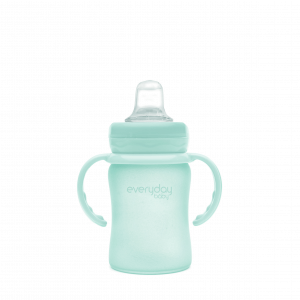 Everyday Baby sklenená fľaša s náustkom a držadlom, 150 ml, zelená