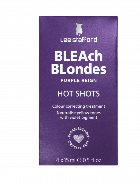 Lee Stafford Bleach Blondes Purple Reign Hot Shots - tónovacie kúry, 4x 15 ml