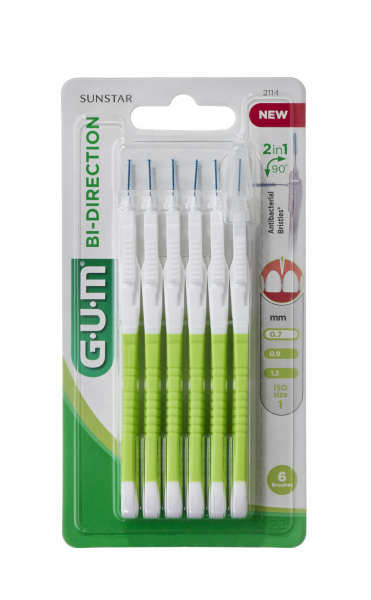 GUM BI-DIRECTION ULTRA medzizubná kefka s ohybným mechanizmom 0,7 mm (ISO 1), 6 ks