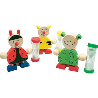 Presýpací hodiny s dreveným stojančekom na zubnú kefku