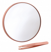 Tweezerman Rose Gold sada-  pinzeta Slant mini a zväčšovacie zrkadielko 10x