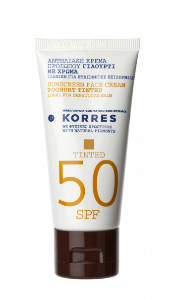 KORRES Yoghurt Tinted Face Sunscreen - Tónovaný pleťový fluidný krém s jogurtom SPF50, 50 ml