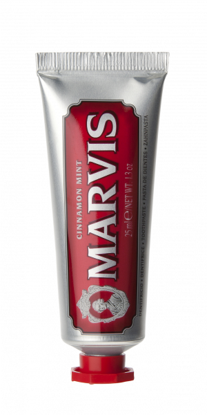 MARVIS Cinnamon Mint zubná pasta s xylitolom a fluoridmi, cestovné balenie, 25 ml