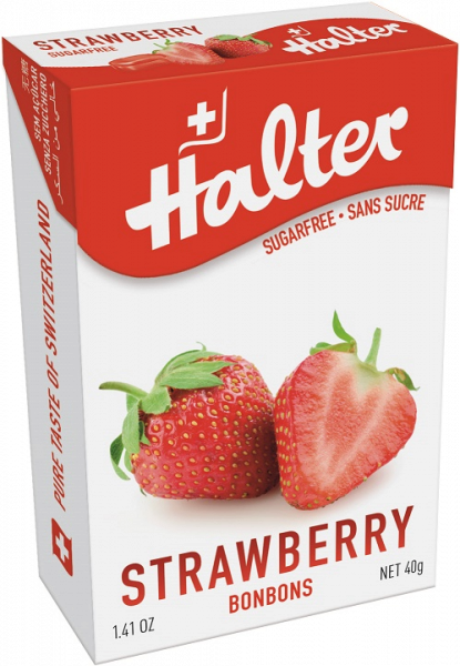 Halter Strawberry cukríky bez cukru, 40 g