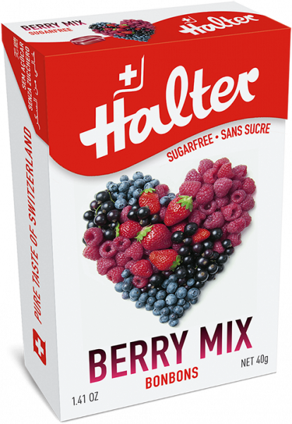 Halter Berry MIX Lesná zmes cukríky bez cukru, 40 g