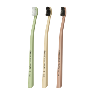 SWISSDENT BIO Soft zubné kefky (2+1 zdarma) pistáciová, banánová, prášková