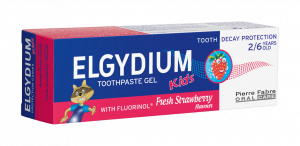 ELGYDIUM Kids gélová zubná pasta s fluorinolom, jahoda, 50 ml