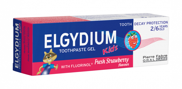 ELGYDIUM Kids gélová zubná pasta s fluorinolom, jahoda, 50 ml