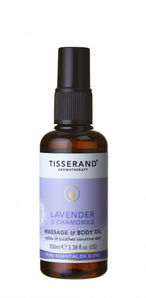 Tisserand Lavender luxusný relaxačný telový a masážny olej s levanduľou a harmančekom, 100 ml