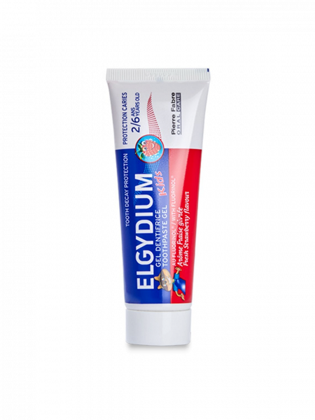 ELGYDIUM Kids gélová zubná pasta s fluorinolom, jahoda, 50 ml