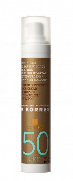 KORRES Red Grape Tinted - Tónovaný pleťový krém proti pigmentovým škvrnám s SPF50, 50 ml