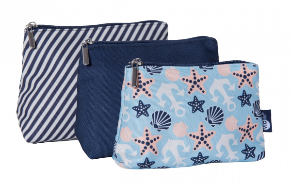 Violife Seashell Blue - 3 kozmetické taštičky