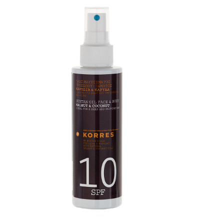 KORRES Suntan Oil olej na opaľovanie kokos & vlašský orech SPF 10, 150 ml