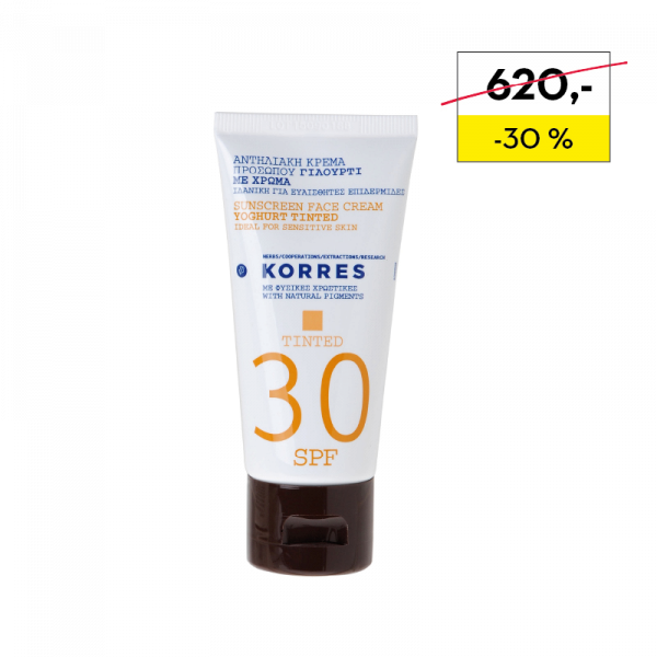 KORRES Yoghurt Tinted Face Sunscreen - Tónovaný pleťový fluidný krém s jogurtom SPF50, 50 ml