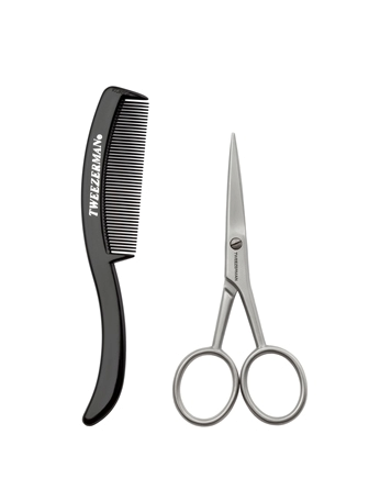 Tweezerman GEAR Moustache Scissors & Comb hrebienok a nožnice pre úpravu fúzov